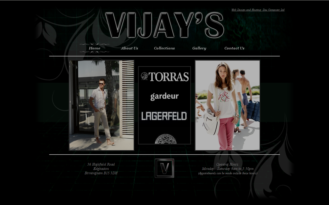 Vijays Clothing homepage