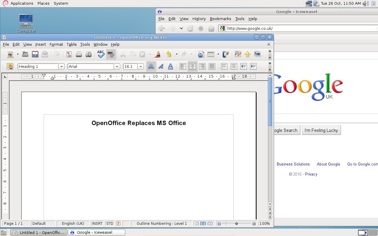 business workstation debian desktop screenshot
